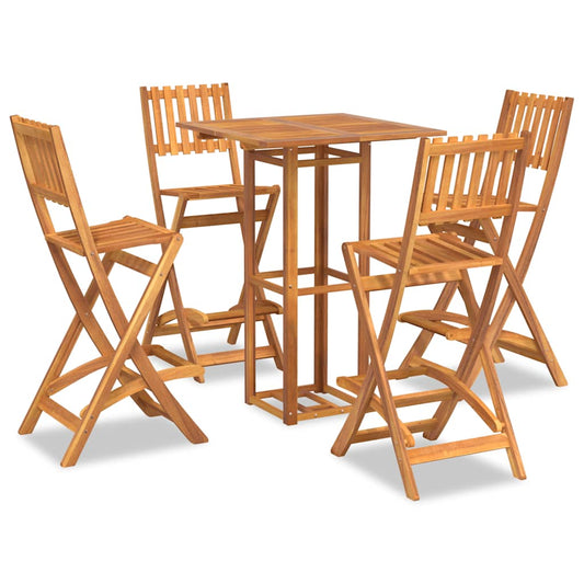 5 Piece Outdoor Bar Set Solid Wood Acacia 5 Piece Outdoor Bar Set Solid Wood Acacia