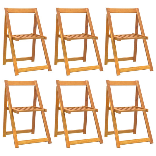 Garden Chair Set of 6 | Brown | Solid Acacia Wood | Medium | Foldable Garden Chair Set of 6 | Brown | Solid Acacia Wood | Medium | Foldable