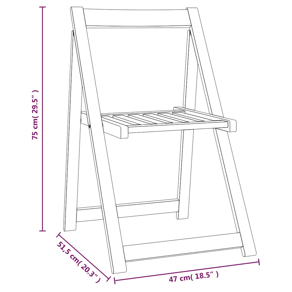 Folding Chairs 6 pcs Solid Wood Acacia
