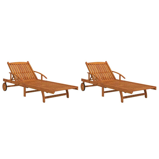 Sun Loungers 2 pcs Solid Wood Acacia Sun Loungers 2 pcs Solid Wood Acacia