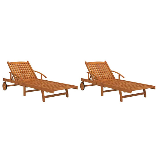 Sun Loungers 2 pcs Solid Wood Acacia Sun Loungers 2 pcs Solid Wood Acacia