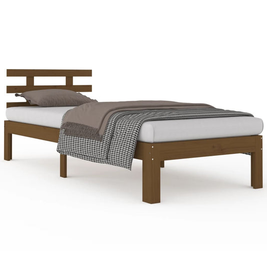 Bed Frame | Honey Brown | Solid Pine Wood | Single | Durable | Bed Frame Bed Frame | Honey Brown | Solid Pine Wood | Single | Durable | Bed Frame
