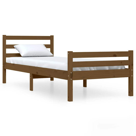 Bed Frame without Mattress Honey Brown Solid Wood 75x190 cm Small Single Bed Frame without Mattress Honey Brown Solid Wood 75x190 cm Small Single