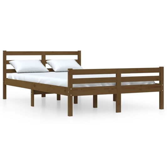 Bed Frame without Mattress Honey Brown Solid Wood 120x190 cm Small Double Bed Frame without Mattress Honey Brown Solid Wood 120x190 cm Small Double