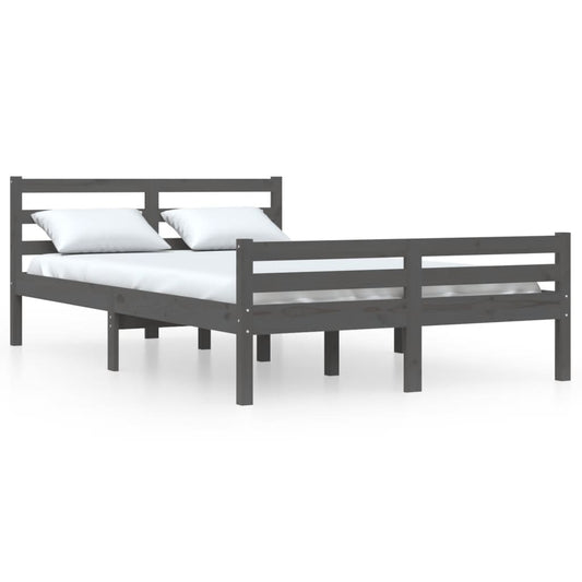 Bed Frame | Grey | Solid Pine Wood | 120 x 200 cm | Modern | Bed Frame Bed Frame | Grey | Solid Pine Wood | 120 x 200 cm | Modern | Bed Frame