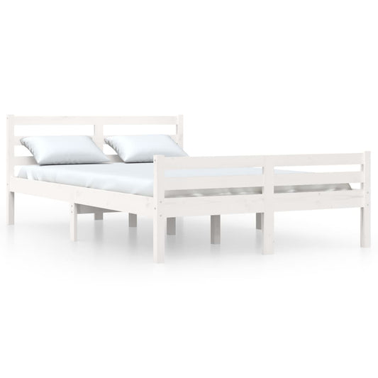 Bed Frame without Mattress White Solid Wood 140x200 cm Bed Frame without Mattress White Solid Wood 140x200 cm