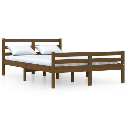 Bed Frame without Mattress Honey Brown Solid Wood 150x200 cm King Size Bed Frame without Mattress Honey Brown Solid Wood 150x200 cm King Size