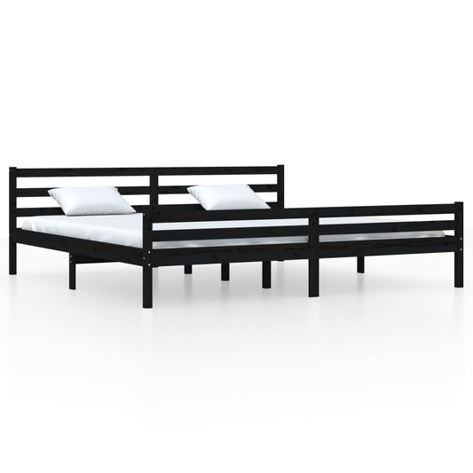 Bed Frame without Mattress Black Solid Wood 200x200 cm Bed Frame without Mattress Black Solid Wood 200x200 cm
