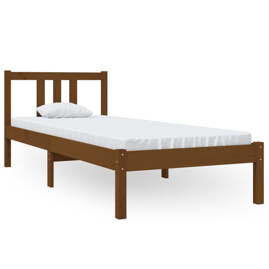 Bed Frame without Mattress Honey Brown Solid Wood 75x190 cm Small Single Bed Frame without Mattress Honey Brown Solid Wood 75x190 cm Small Single