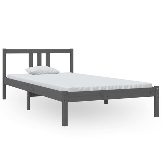 Bed Frame | Grey | Solid pine wood | Single | Simple | Bed Frame Bed Frame | Grey | Solid pine wood | Single | Simple | Bed Frame