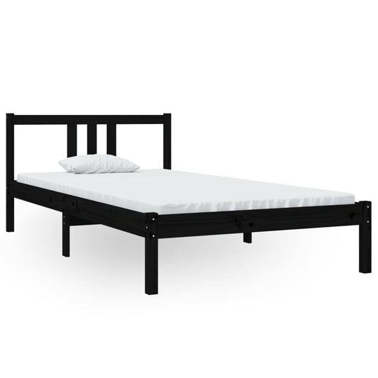 Bed Frame | Black | Solid pine wood | Single | Durable | Bed Frame Bed Frame | Black | Solid pine wood | Single | Durable | Bed Frame