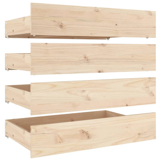 Bed Drawers 4 pcs Solid Wood Pine Bed Drawers 4 pcs Solid Wood Pine