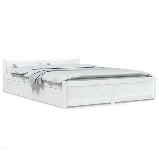 3103550 vidaXL Bed Frame without Mattress with Drawers White 140x190 cm (815025+814995) 3103550 vidaXL Bed Frame without Mattress with Drawers White 140x190 cm (815025+814995)