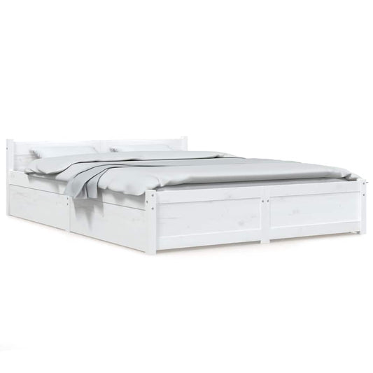Bed Frame without Mattress with Drawers White 120x200 cm Bed Frame without Mattress with Drawers White 120x200 cm