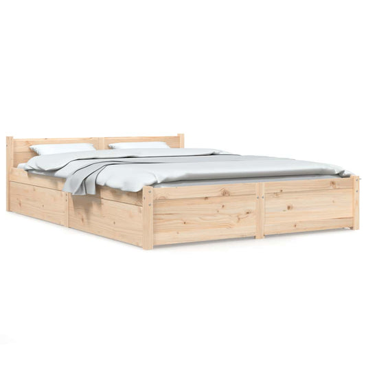 3103559 vidaXL Bed Frame without Mattress with Drawers 140x200 cm (815044+814999) 3103559 vidaXL Bed Frame without Mattress with Drawers 140x200 cm (815044+814999)