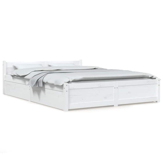 3103560 vidaXL Bed Frame without Mattress with Drawers White 140x200 cm (815045+815000) 3103560 vidaXL Bed Frame without Mattress with Drawers White 140x200 cm (815045+815000)