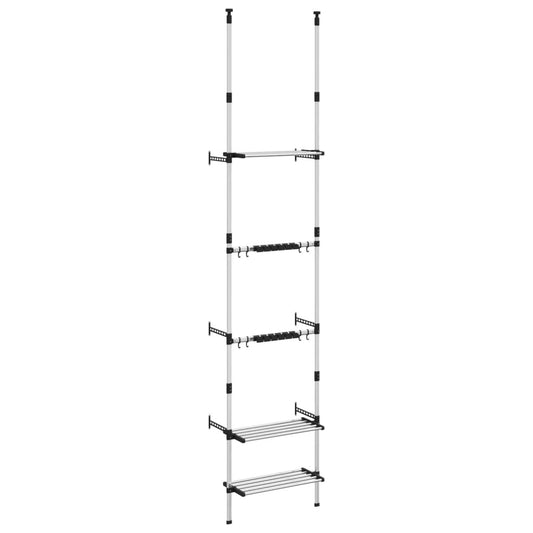 Telescopic Garden Rack with 3 Shelves Silver Aluminium Telescopic Garden Rack with 3 Shelves Silver Aluminium