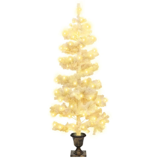 Swirl Pre-lit Christmas Tree with Pot White 120 cm PVC Swirl Pre-lit Christmas Tree with Pot White 120 cm PVC