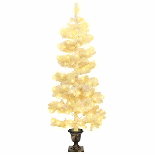 Swirl Pre-lit Christmas Tree with Pot White 120 cm PVC Swirl Pre-lit Christmas Tree with Pot White 120 cm PVC