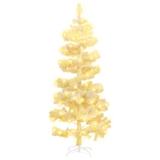 Swirl Pre-lit Christmas Tree with Stand White 150 cm PVC Swirl Pre-lit Christmas Tree with Stand White 150 cm PVC
