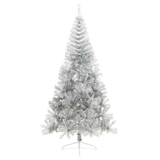 Artificial Half Christmas Tree with Stand Silver 210 cm PET Artificial Half Christmas Tree with Stand Silver 210 cm PET