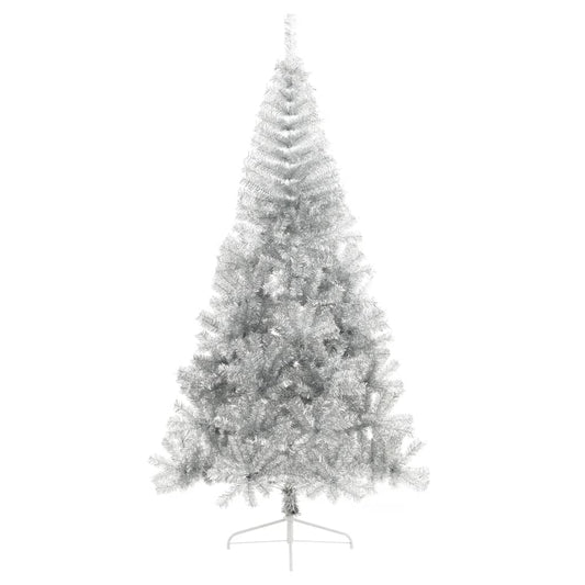 Artificial Half Christmas Tree with Stand Silver 240 cm PET Artificial Half Christmas Tree with Stand Silver 240 cm PET