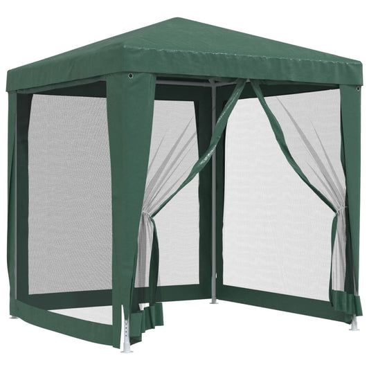 Party Tent with 4 Mesh Sidewalls Green 2x2 m HDPE Party Tent with 4 Mesh Sidewalls Green 2x2 m HDPE