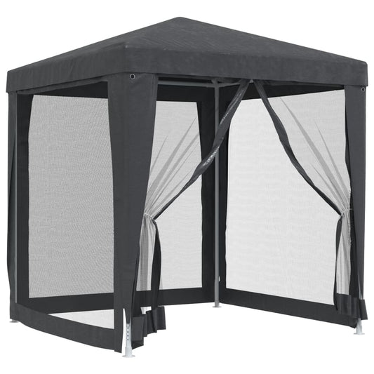 Party Tent with 4 Mesh Sidewalls Anthracite 2x2 m HDPE Party Tent with 4 Mesh Sidewalls Anthracite 2x2 m HDPE