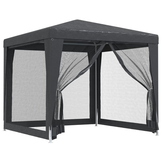 Party Tent with 4 Mesh Sidewalls Anthracite 2.5x2.5 m HDPE Party Tent with 4 Mesh Sidewalls Anthracite 2.5x2.5 m HDPE