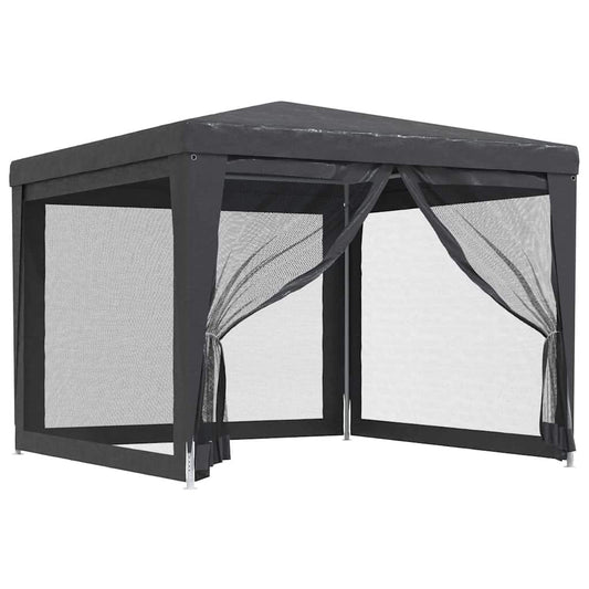 Party Tent with 4 Mesh Sidewalls Anthracite 3x3 m HDPE Party Tent with 4 Mesh Sidewalls Anthracite 3x3 m HDPE