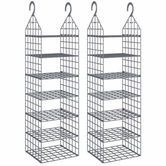 Hanging Closet Organiser with 7 Shelves 2 pcs Hanging Closet Organiser with 7 Shelves 2 pcs
