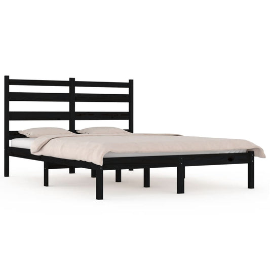 3103632 vidaXL Bed Frame without Mattress Black Solid Wood 140x190 cm (810001+818424) 3103632 vidaXL Bed Frame without Mattress Black Solid Wood 140x190 cm (810001+818424)