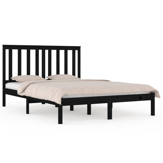 Bed Frame | Black | Solid pine wood | 200x200 cm | Durable | Bed Frame Bed Frame | Black | Solid pine wood | 200x200 cm | Durable | Bed Frame