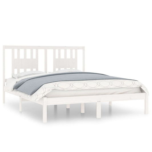 Bed Frame | White | Solid pine wood | Double bed size | Durable Bed Frame | White | Solid pine wood | Double bed size | Durable