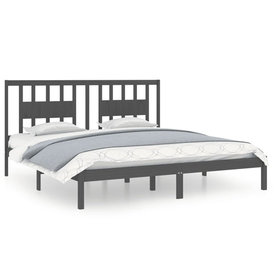3104085 vidaXL Bed Frame without Mattress Grey Solid Wood 200x200 cm (810039+818692) 3104085 vidaXL Bed Frame without Mattress Grey Solid Wood 200x200 cm (810039+818692)