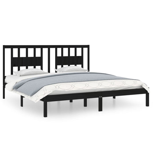 3104087 vidaXL Bed Frame without Mattress Black Solid Wood 200x200 cm (810041+818694) 3104087 vidaXL Bed Frame without Mattress Black Solid Wood 200x200 cm (810041+818694)
