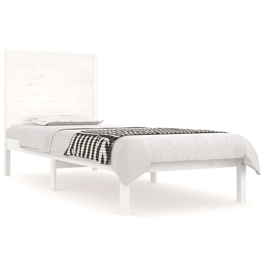 Bed Frame without Mattress White 90x190 cm Single Solid Wood Bed Frame without Mattress White 90x190 cm Single Solid Wood