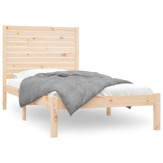Bed Frame | Natural | Solid Pine Wood | 90x200 cm | Minimalist Bed Frame | Natural | Solid Pine Wood | 90x200 cm | Minimalist