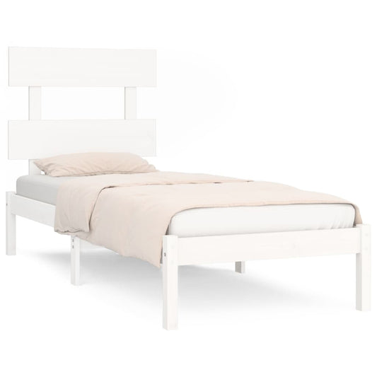 Bed Frame without Mattress White 100x200 cm Solid Wood Bed Frame without Mattress White 100x200 cm Solid Wood