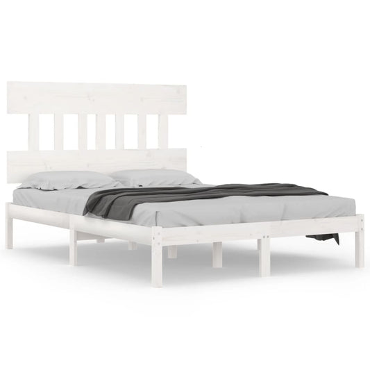 Bed Frame without Mattress White 140x200 cm Solid Wood Bed Frame without Mattress White 140x200 cm Solid Wood