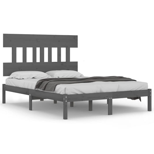Bed Frame | Grey | Solid Pine Wood | Double | Nice Design | Bed Frame Bed Frame | Grey | Solid Pine Wood | Double | Nice Design | Bed Frame