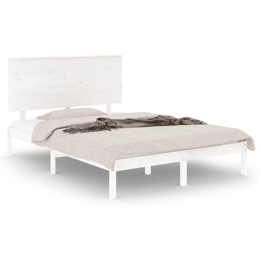 Bed Frame without Mattress White 120x200 cm Solid Wood Pine Bed Frame without Mattress White 120x200 cm Solid Wood Pine
