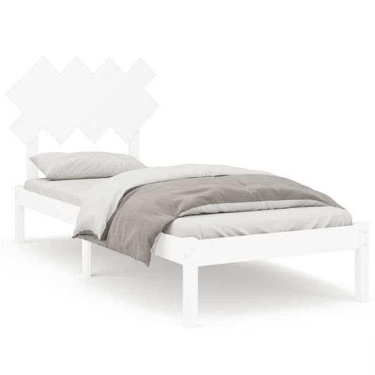 Bed Frame without Mattress White 90x190 cm Single Solid Wood Bed Frame without Mattress White 90x190 cm Single Solid Wood