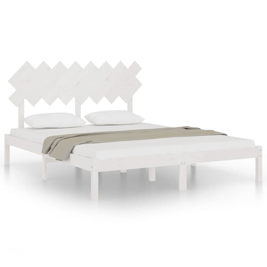 Bed Frame without Mattress White 160x200 cm Solid Wood Bed Frame without Mattress White 160x200 cm Solid Wood