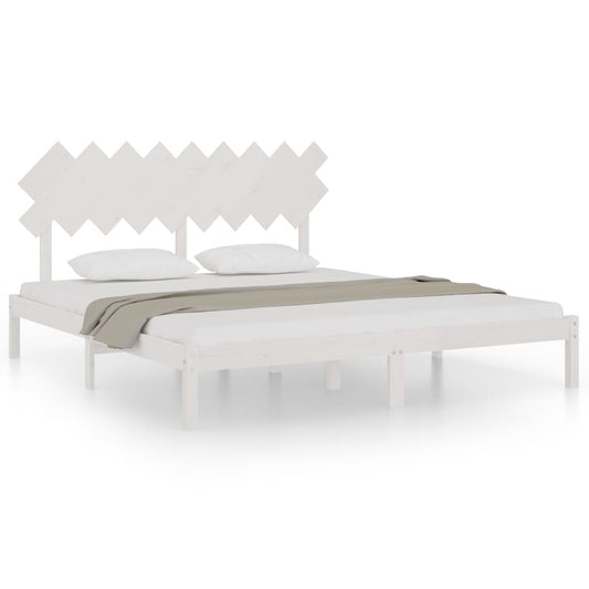 Bed Frame without Mattress White 180x200 cm Super King Solid Wood Bed Frame without Mattress White 180x200 cm Super King Solid Wood