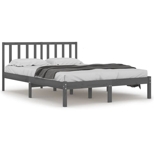 Bed Frame without Mattress Grey Solid Wood Pine 200x200 cm Bed Frame without Mattress Grey Solid Wood Pine 200x200 cm