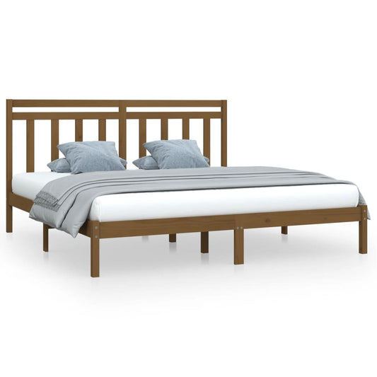 Bed Frame without Mattress Honey Brown 200x200 cm Solid Wood Bed Frame without Mattress Honey Brown 200x200 cm Solid Wood