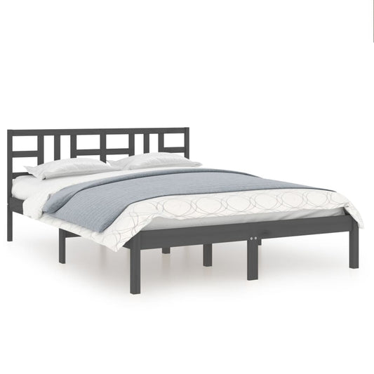 Bed Frame without Mattress Grey 200x200 cm Solid Wood Bed Frame without Mattress Grey 200x200 cm Solid Wood