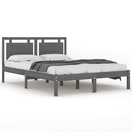 Bed Frame without Mattress Grey 200x200 cm Solid Wood Bed Frame without Mattress Grey 200x200 cm Solid Wood