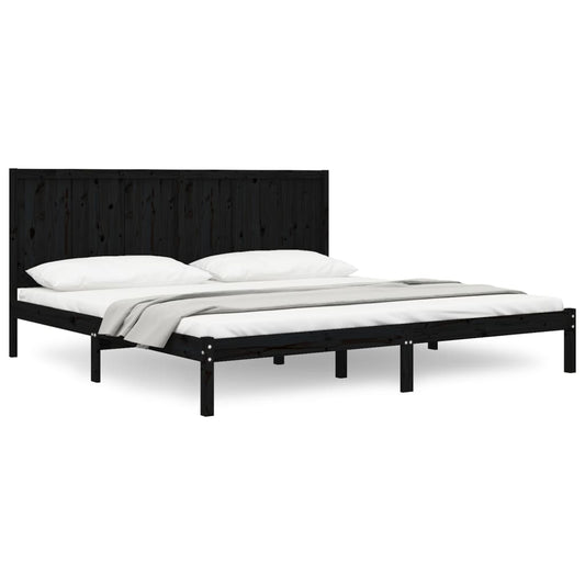 Bed Frame without Mattress Black 200x200 cm Solid Wood Pine Bed Frame without Mattress Black 200x200 cm Solid Wood Pine